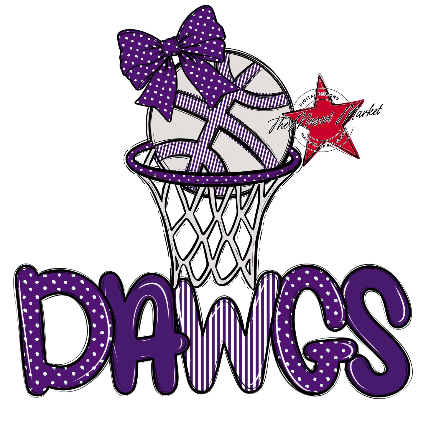 Dawgs Basketball Spirit Design-Purple