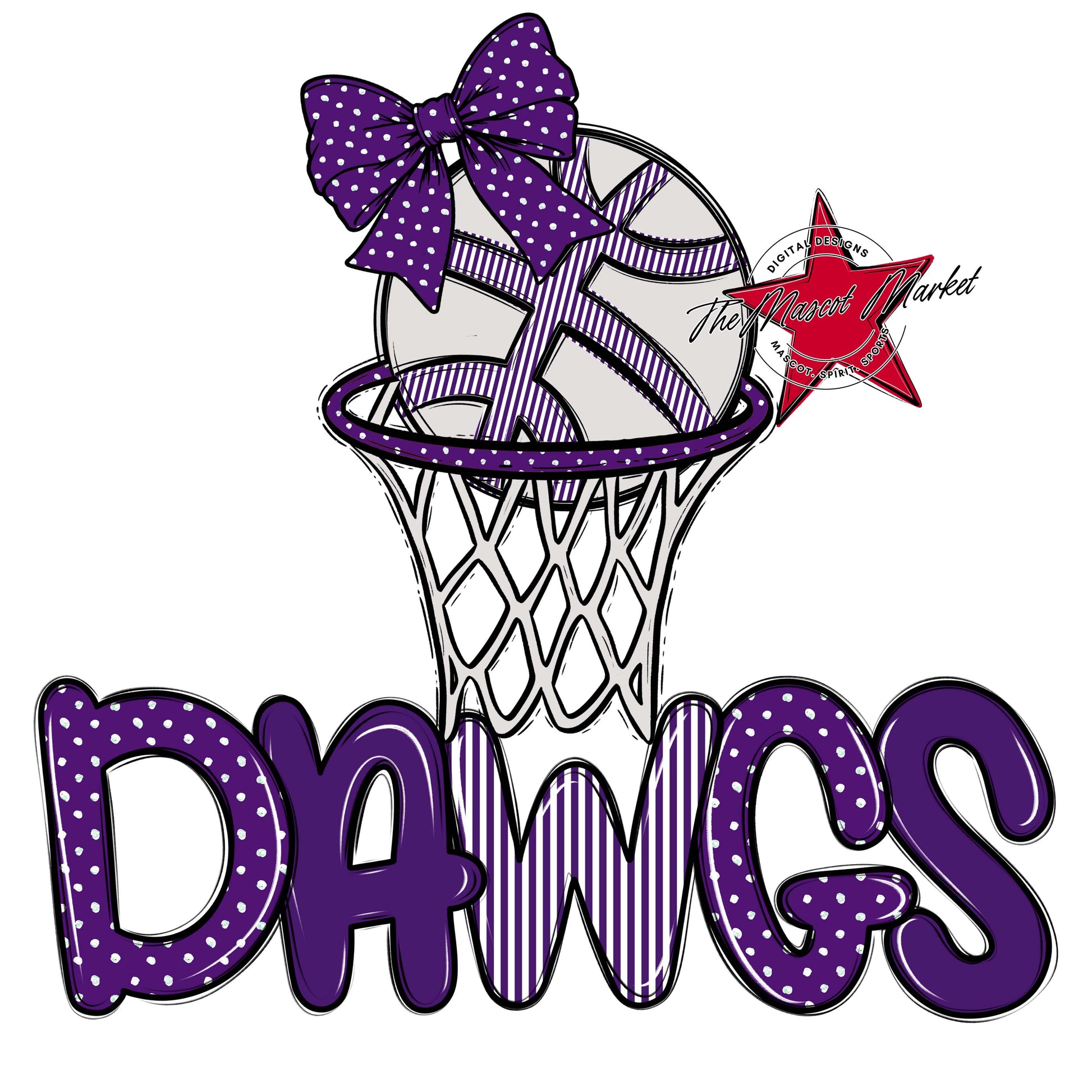Dawgs Basketball Spirit Design-Purple