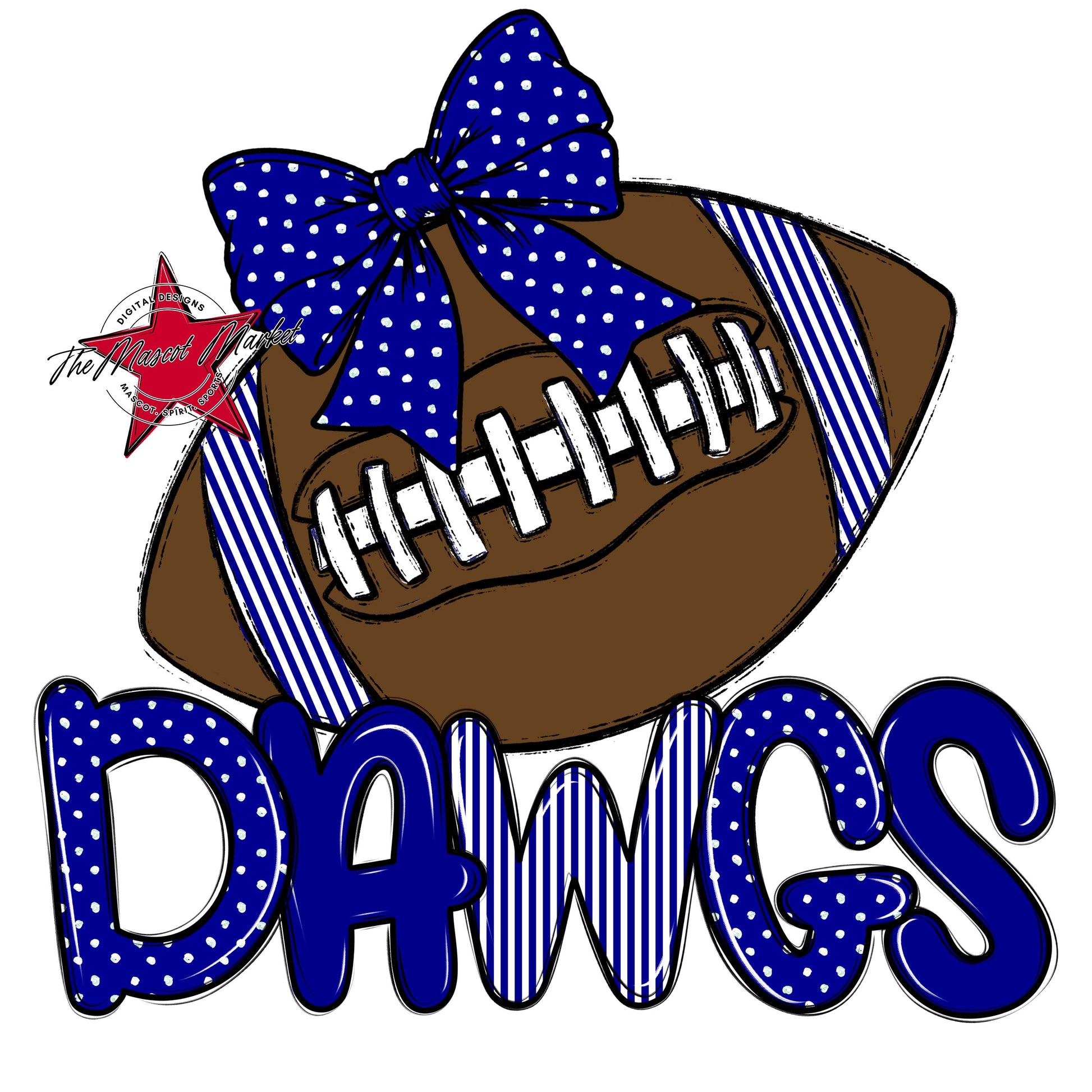 Dawgs Football Spirit Design-Blue