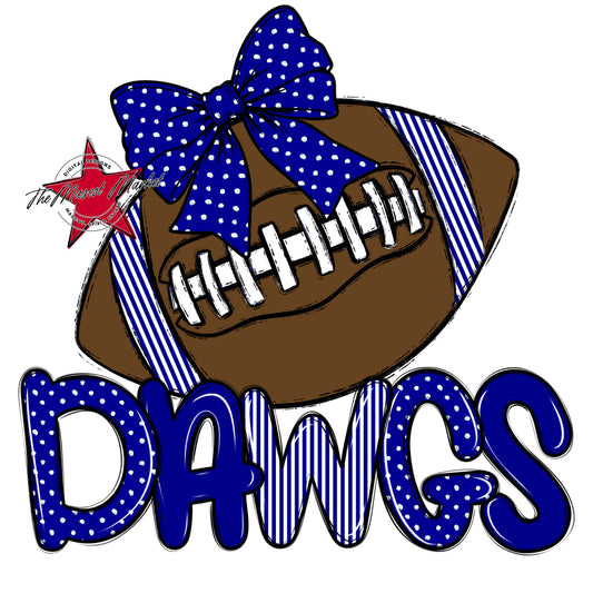 Dawgs Football Spirit Design-Blue