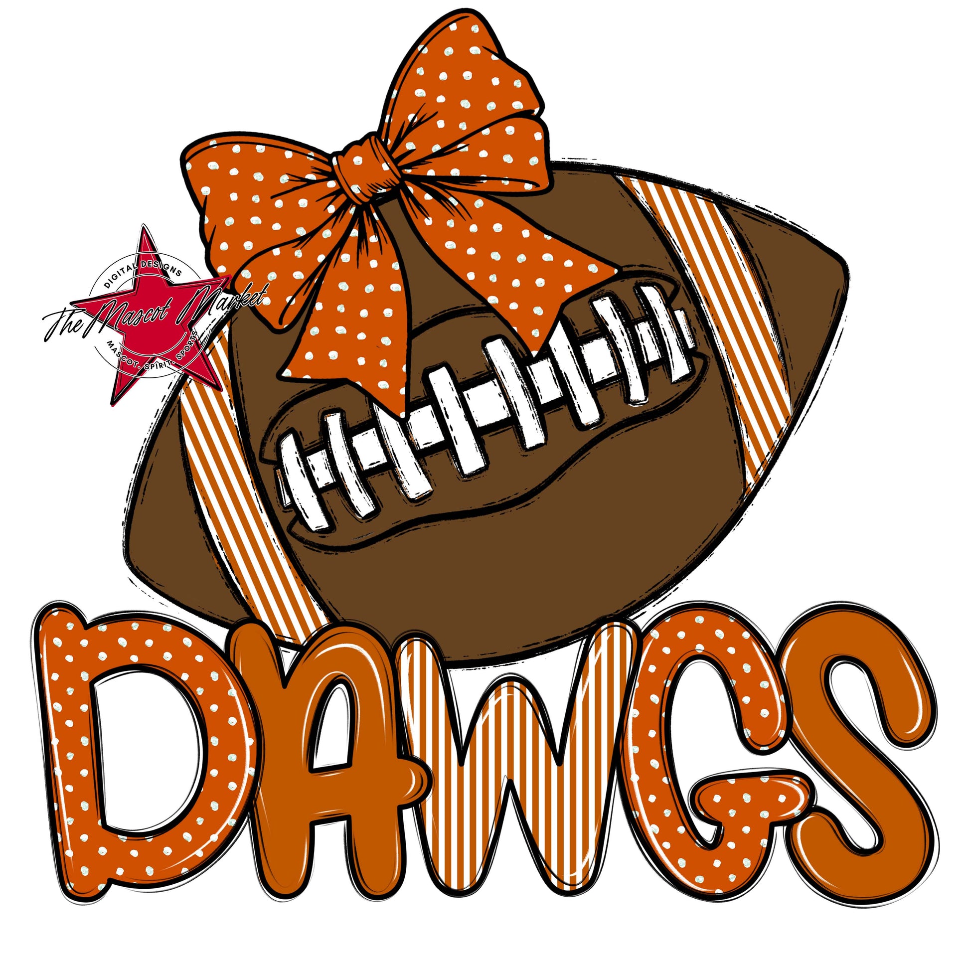 Dawgs Football Spirit Design-Burnt Orange