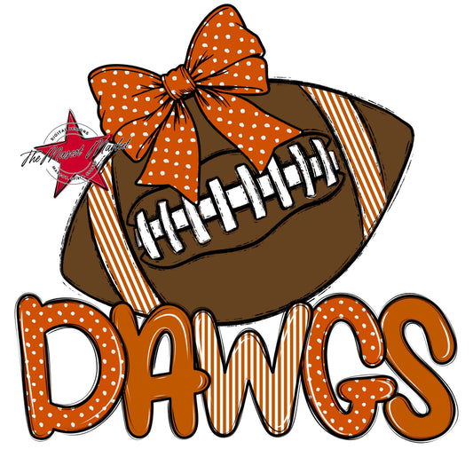 Dawgs Football Spirit Design-Burnt Orange