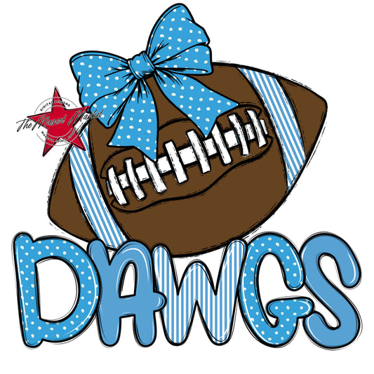 Dawgs Football Spirit Design-Carolina Blue