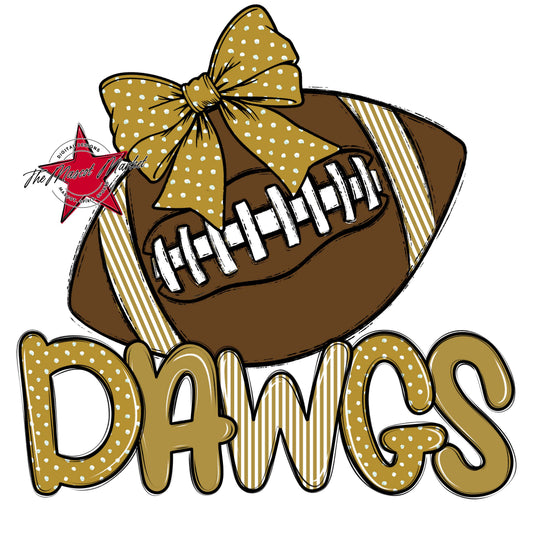 Dawgs Football Spirit Design-Gold