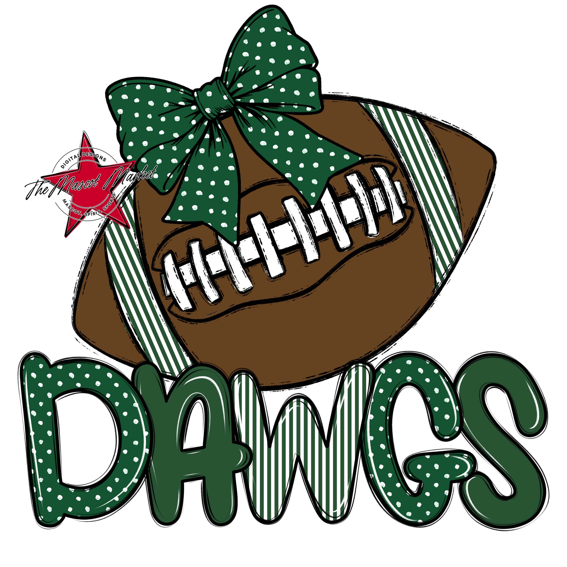 Dawgs Football Spirit Design-Green