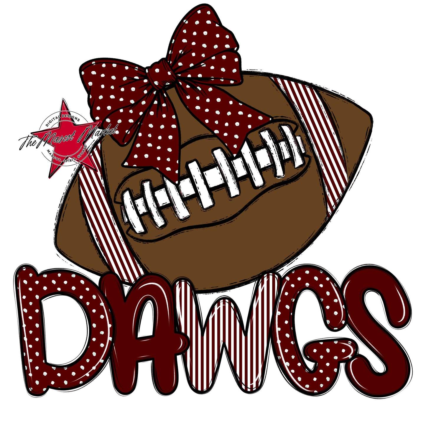 Dawgs Football Spirit Design-Maroon