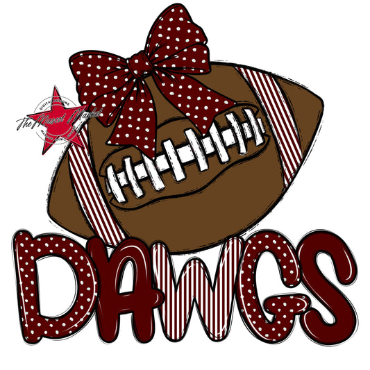 Dawgs Football Spirit Design-Maroon