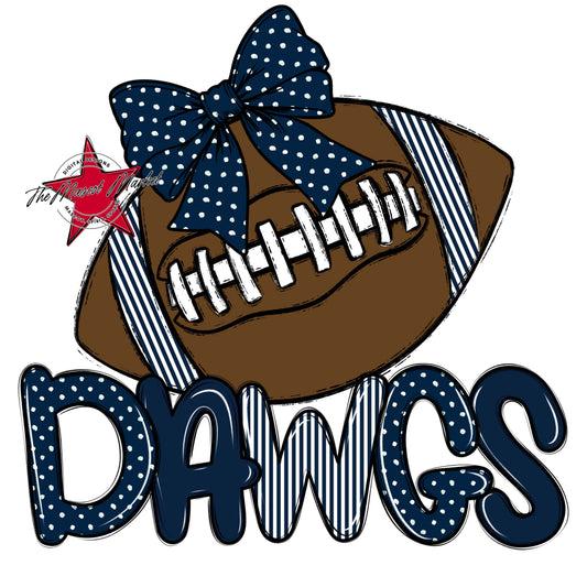 Dawgs Football Spirit Design-Navy