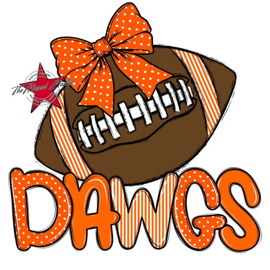 Dawgs Football Spirit Design-Orange