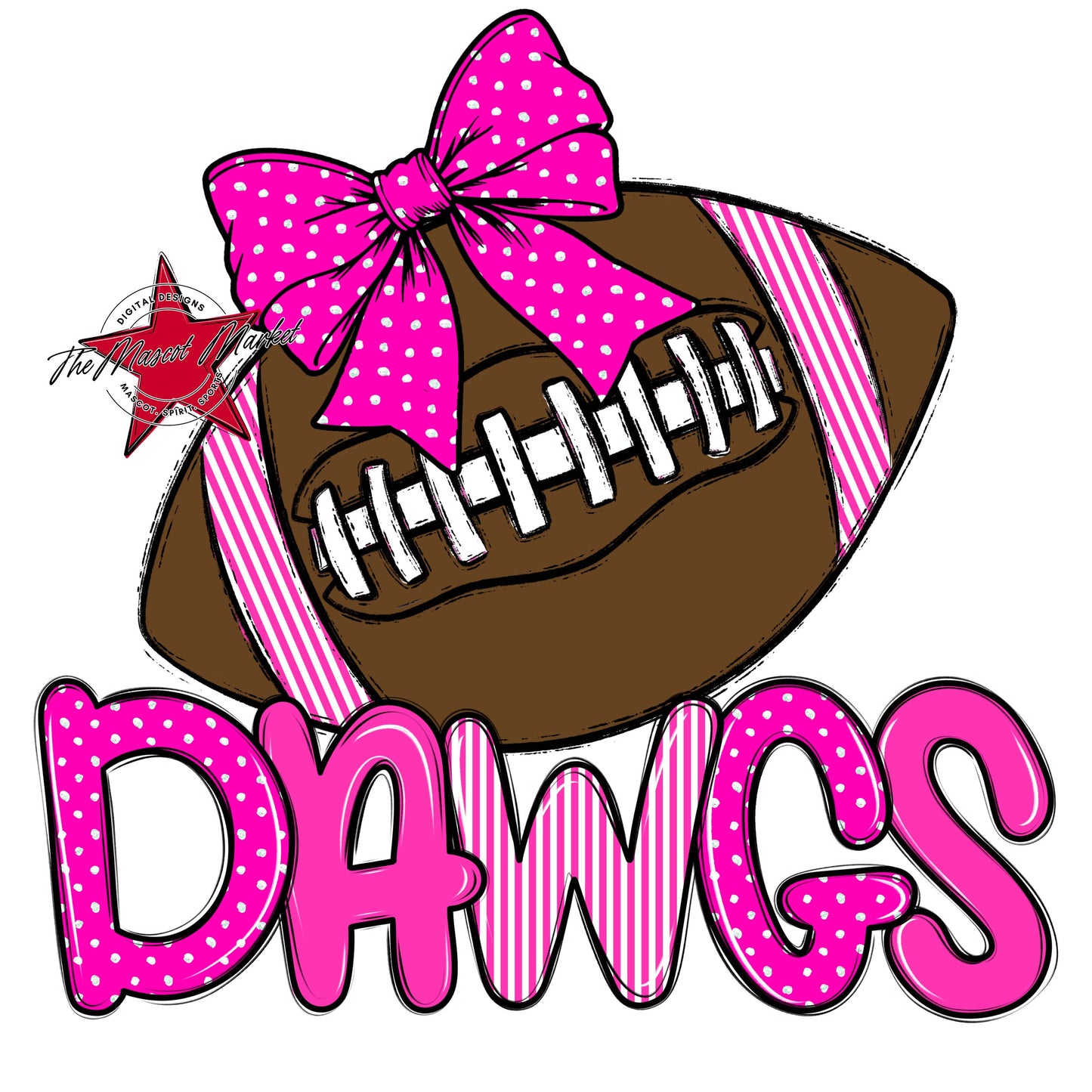 Dawgs Football Spirit Design-Pink