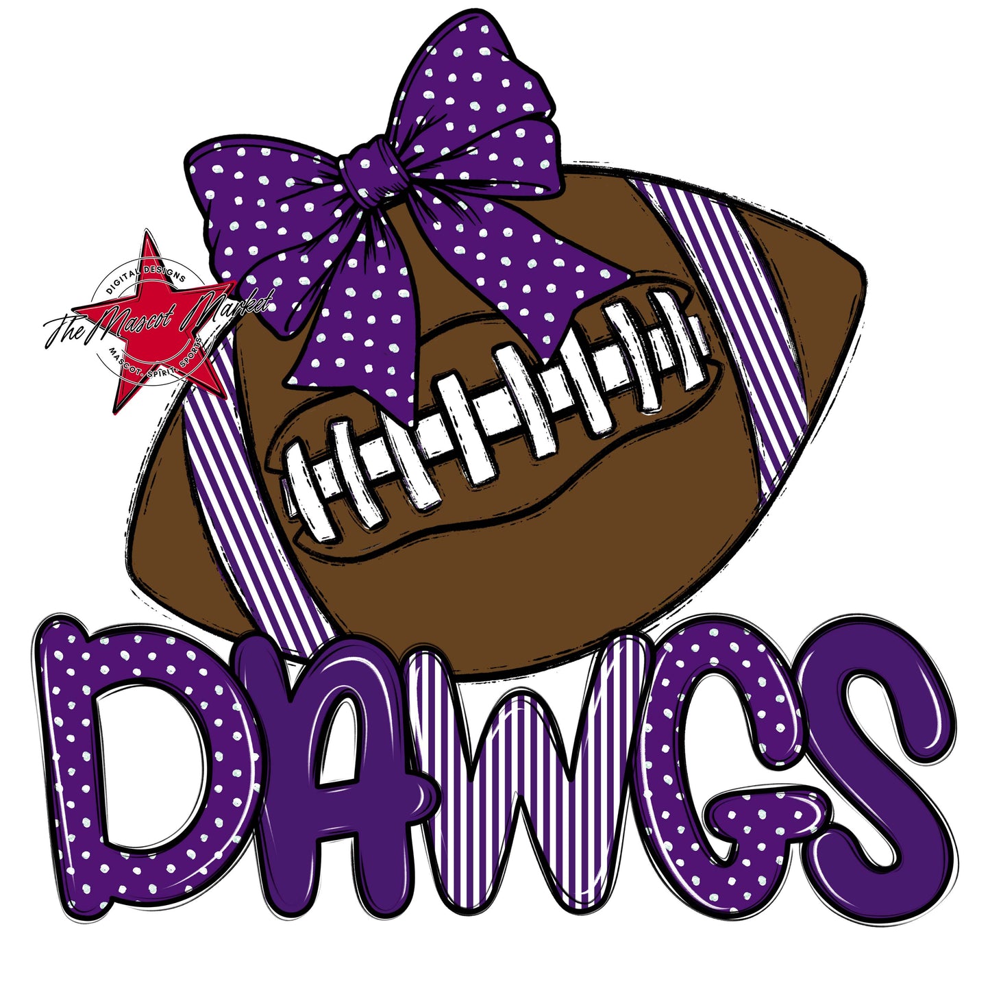 Dawgs Football Spirit Design-Purple