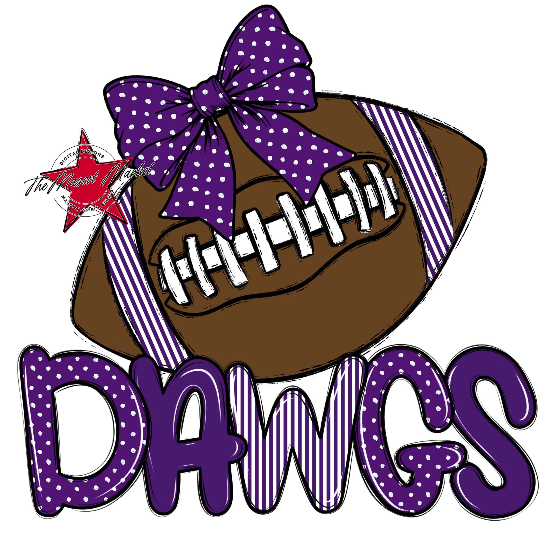 Dawgs Football Spirit Design-Purple