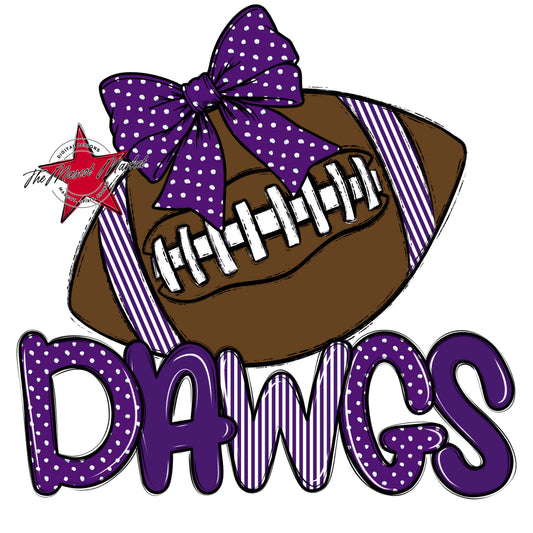 Dawgs Football Spirit Design-Purple