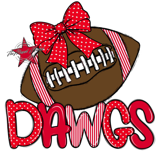 Dawgs Football Spirit Design-Red