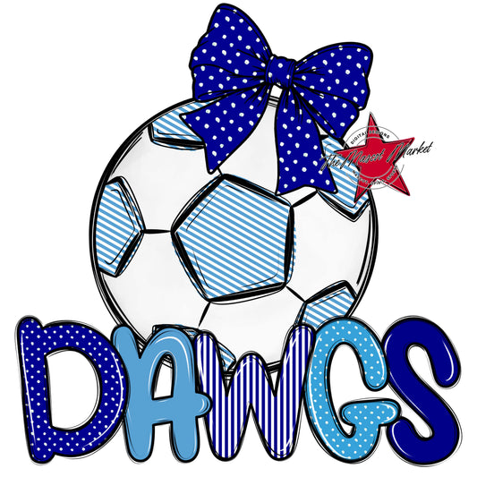 Dawgs Soccer Spirit Design-Blue & Carolina Blue