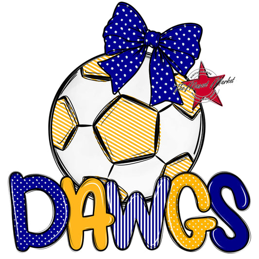 Dawgs Soccer Spirit Design-Blue & Yellow