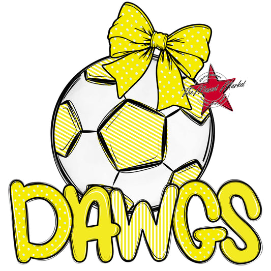 Dawgs Soccer Spirit Design-Bright Yellow
