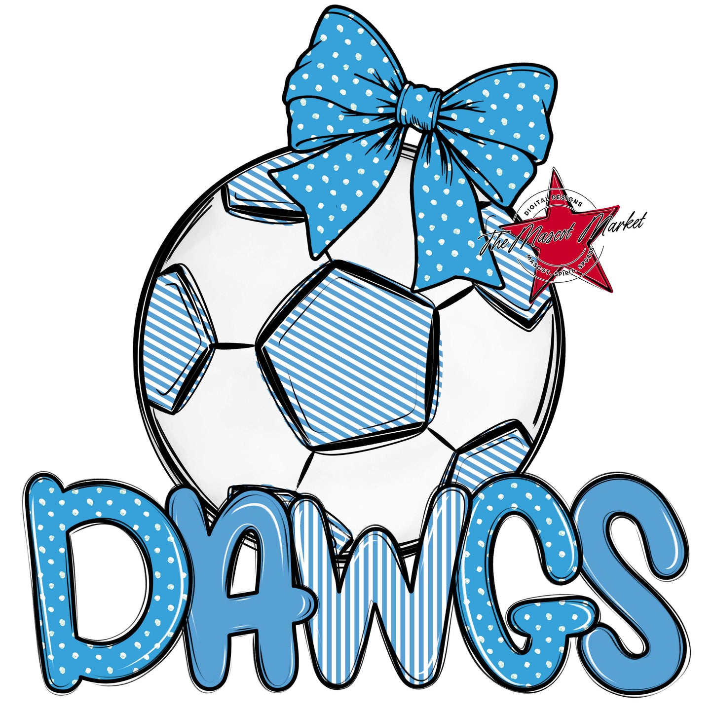 Dawgs Soccer Spirit Design-Carolina Blue