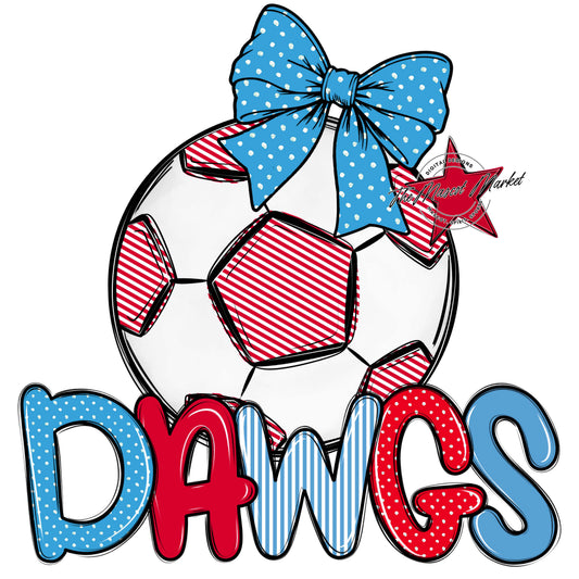 Dawgs Soccer Spirit Design-Carolina Blue & Red