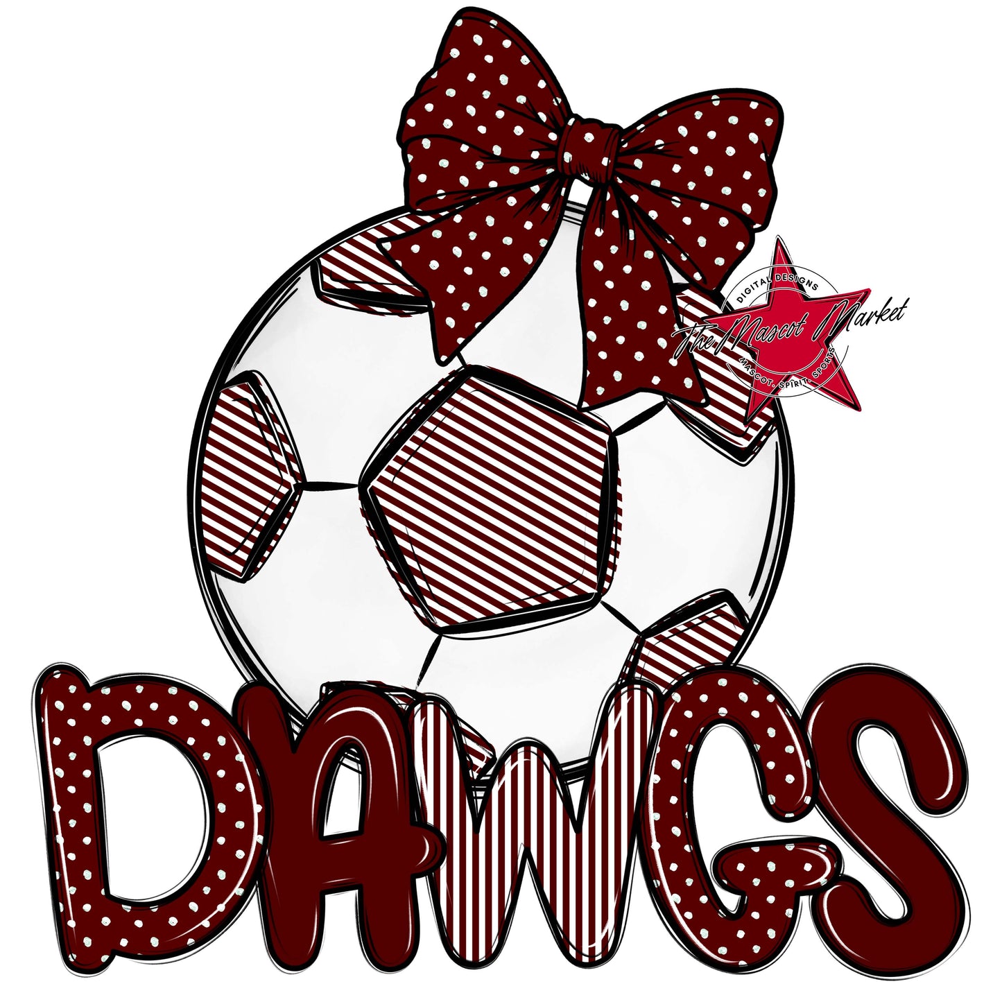 Dawgs Soccer Spirit Design-Maroon