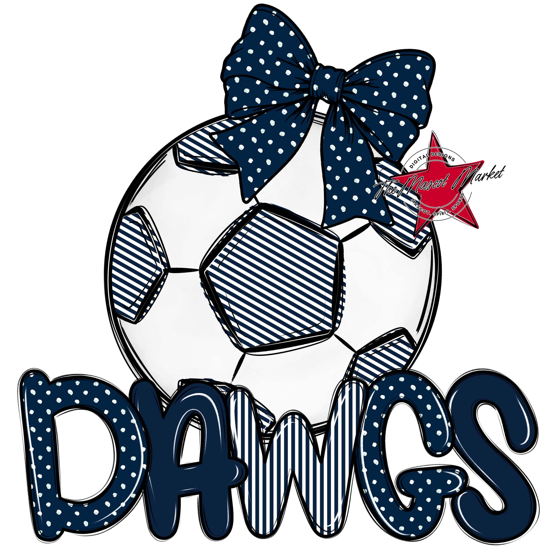 Dawgs Soccer Spirit Design-Navy