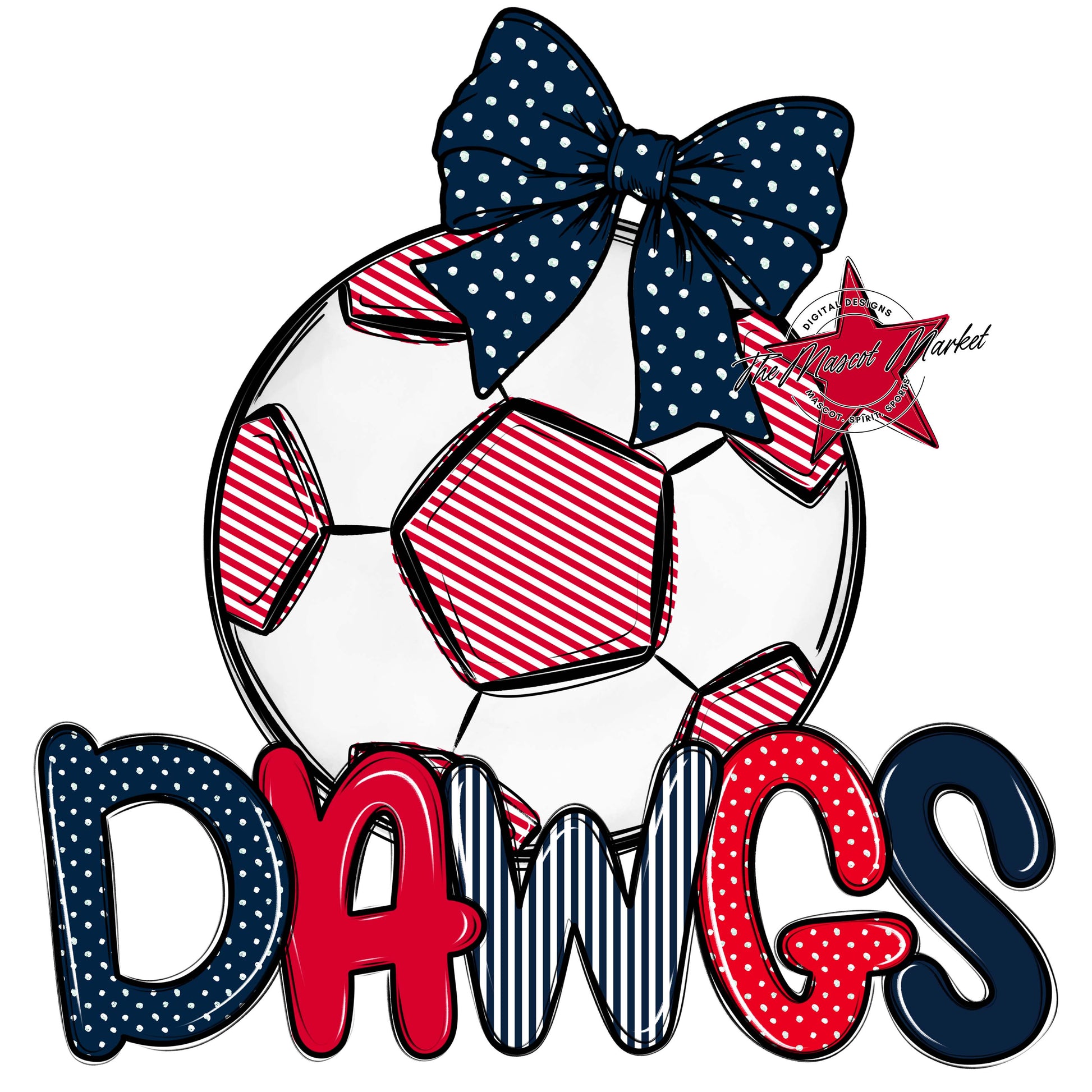 Dawgs Soccer Spirit Design-Navy & Red