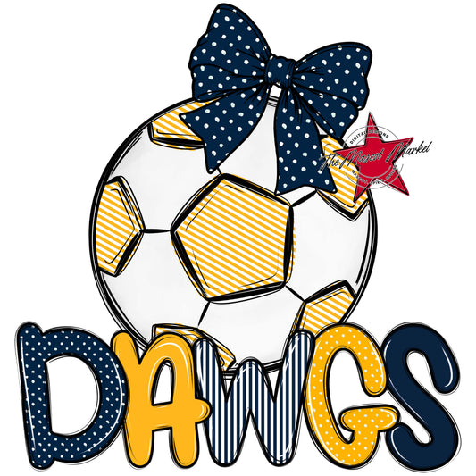 Dawgs Soccer Spirit Design-Navy & Yellow