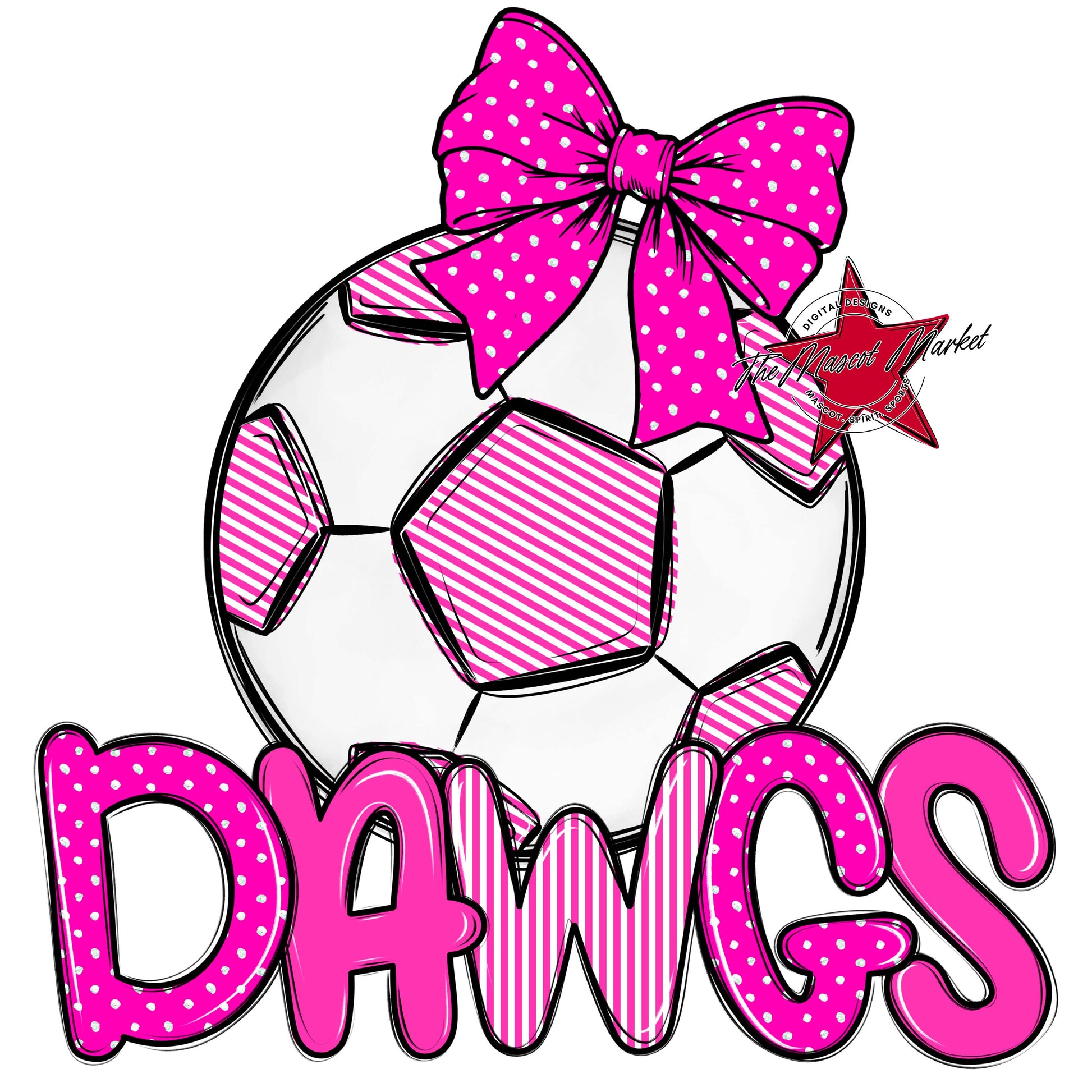 Dawgs Soccer Spirit Design-Pink