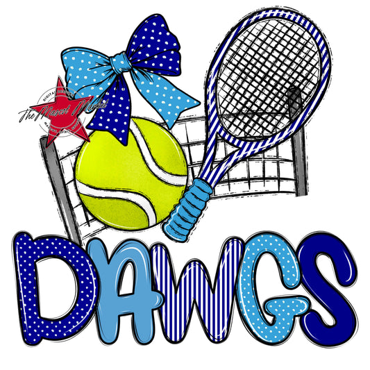 Dawgs Tennis Spirit Design-Blue & Carolina Blue