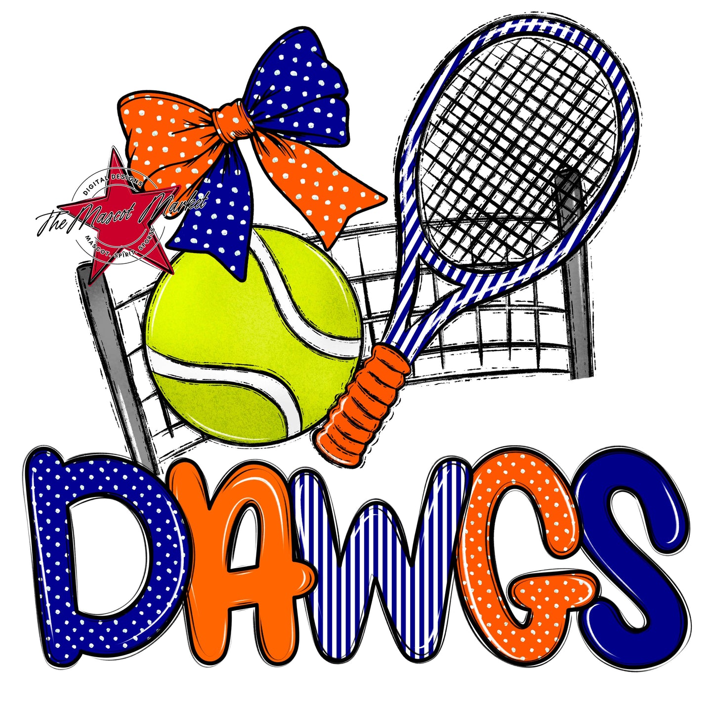 Dawgs Tennis Spirit Design-Blue & Orange