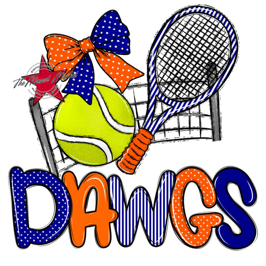 Dawgs Tennis Spirit Design-Blue & Orange