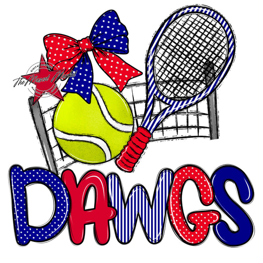 Dawgs Tennis Spirit Design-Blue & Red
