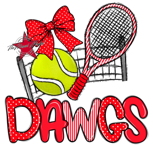 Dawgs Tennis Spirit Design-Bright Red