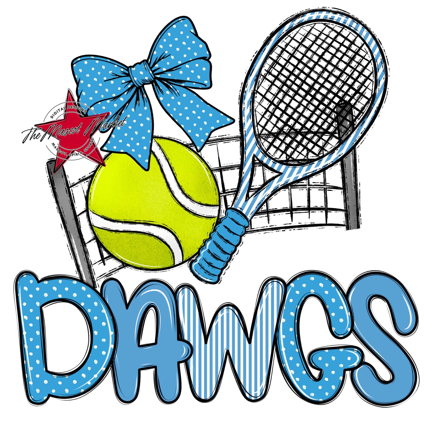 Dawgs Tennis Spirit Design-Carolina Blue