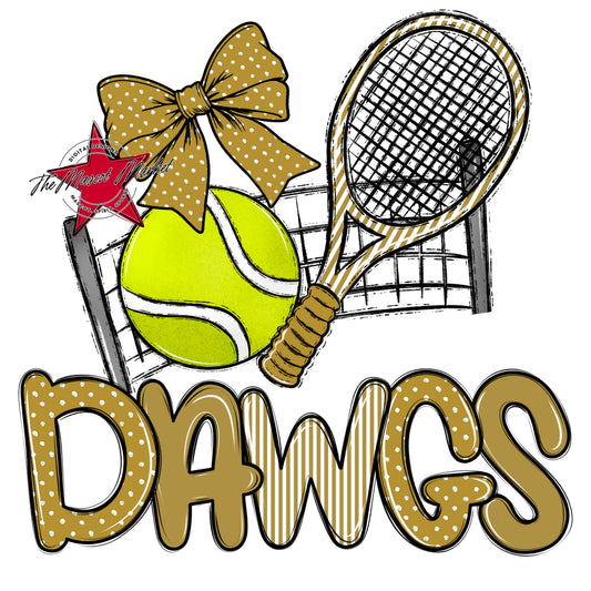 Dawgs Tennis Spirit Design-Gold