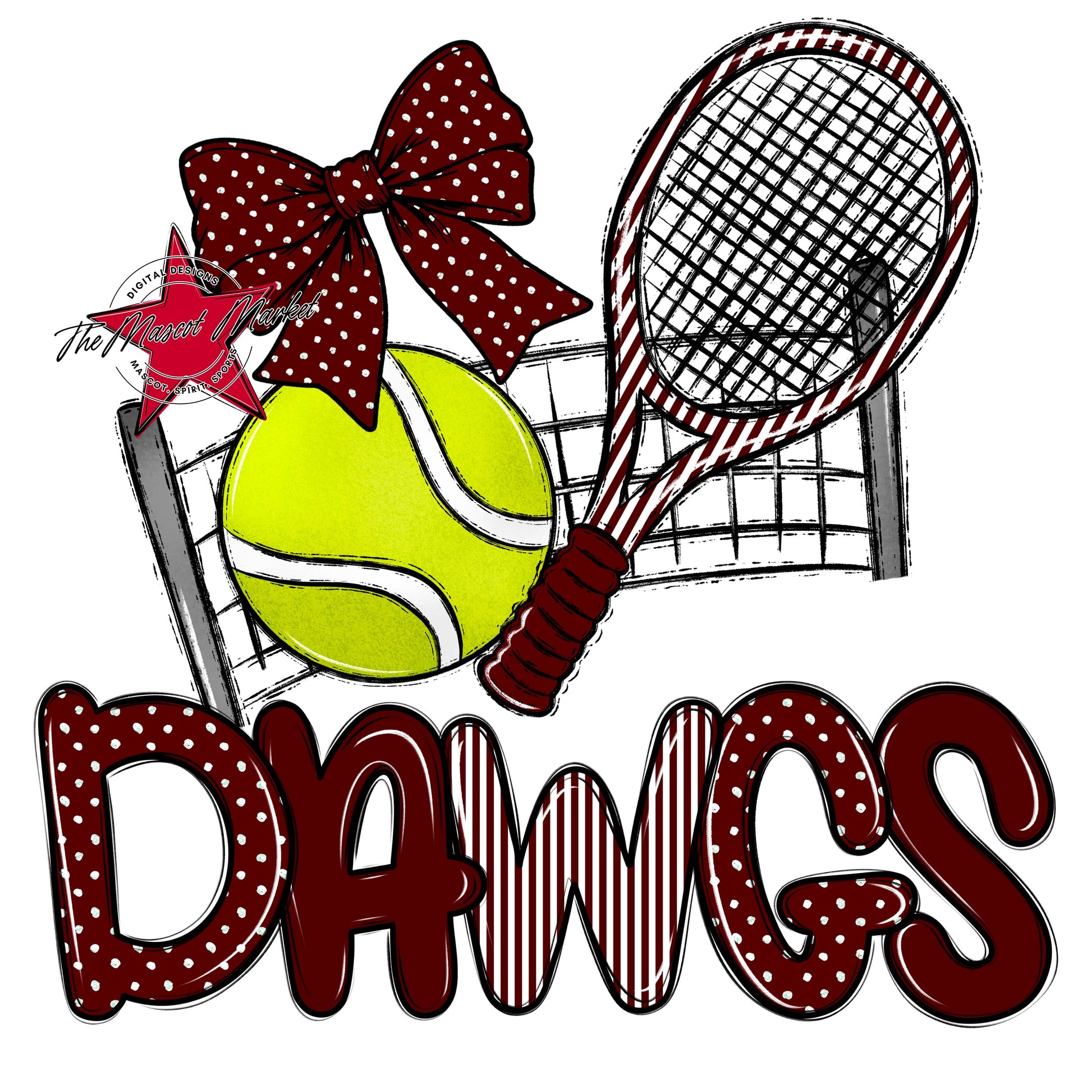 Dawgs Tennis Spirit Design-Maroon