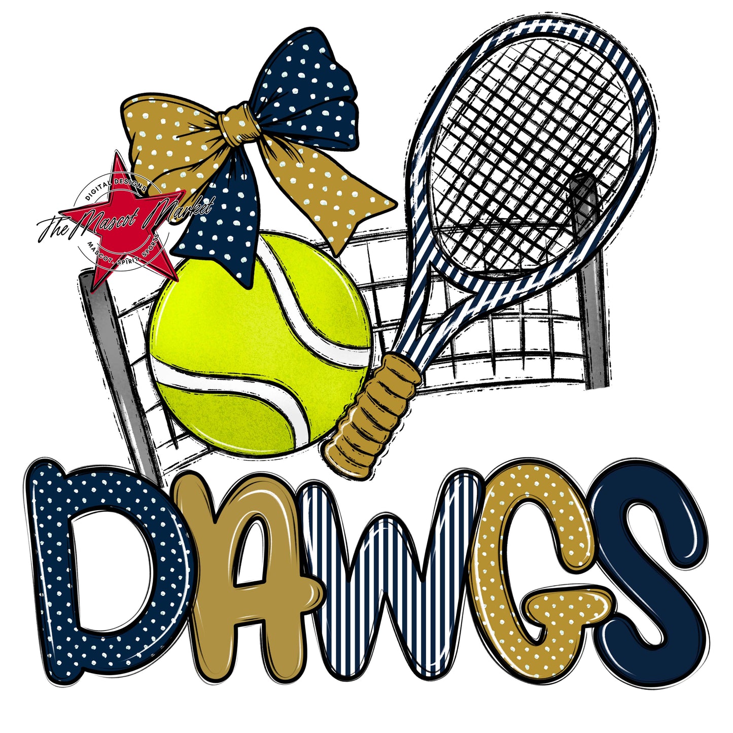 Dawgs Tennis Spirit Design-Navy & Gold