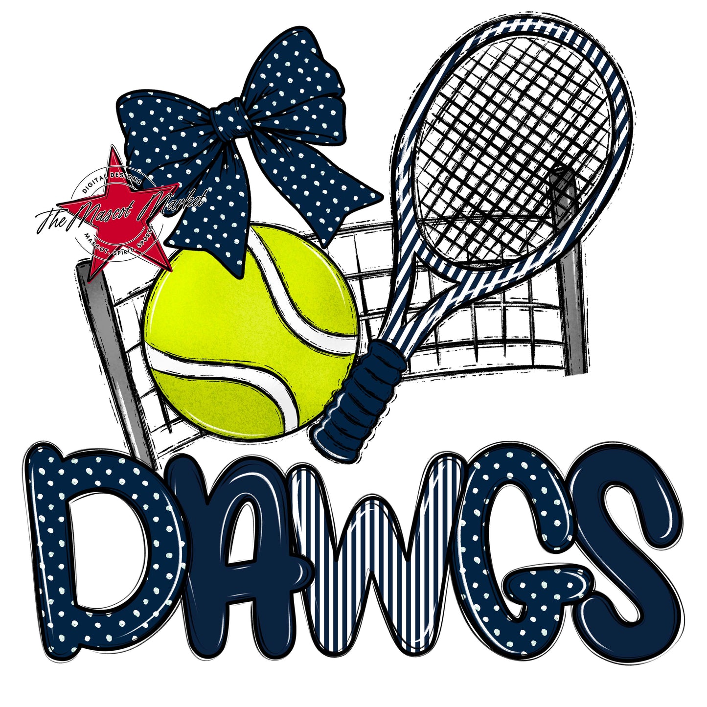 Dawgs Tennis Spirit Design-Navy