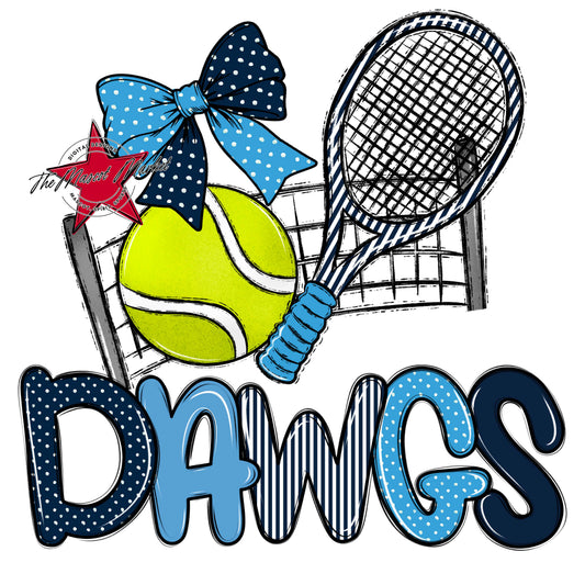 Dawgs Tennis Spirit Design-Navy & Carolina Blue
