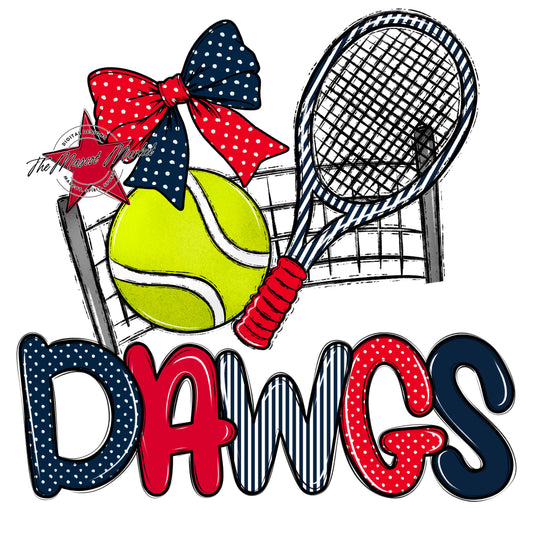Dawgs Tennis Spirit Design-Navy & Red