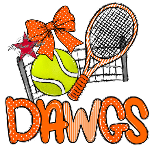 Dawgs Tennis Spirit Design-Orange