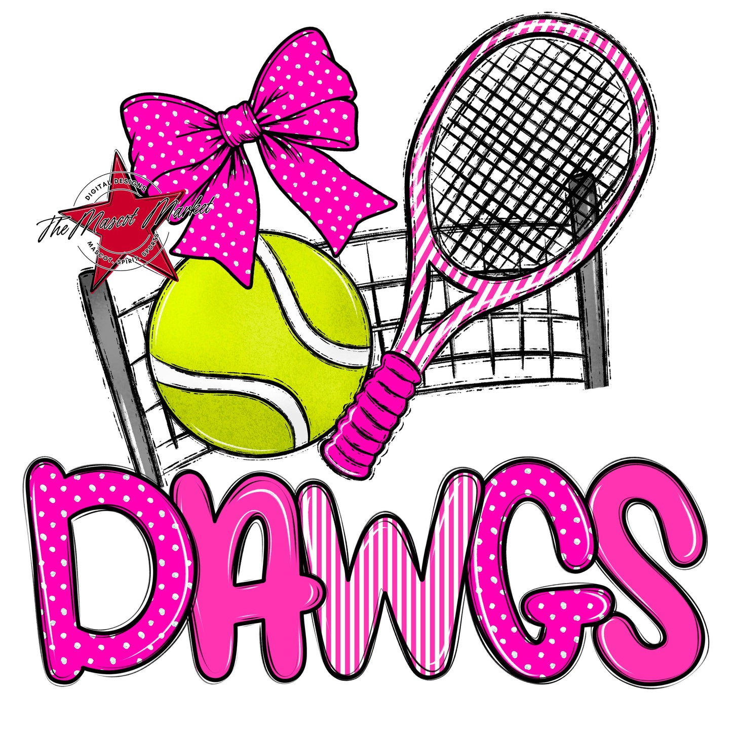 Dawgs Tennis Spirit Design-Pink