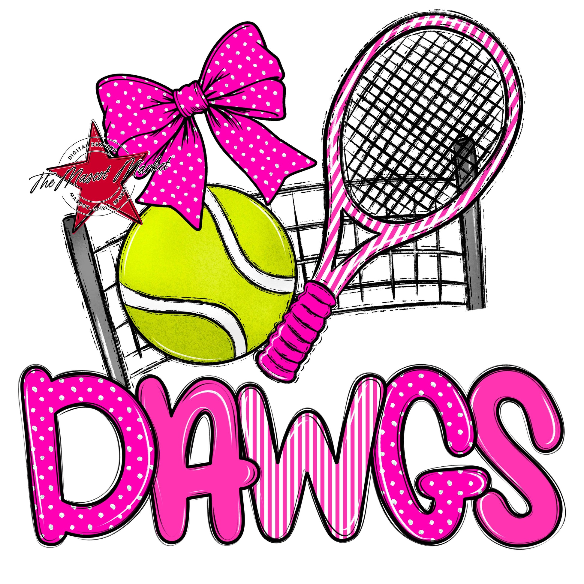 Dawgs Tennis Spirit Design-Pink