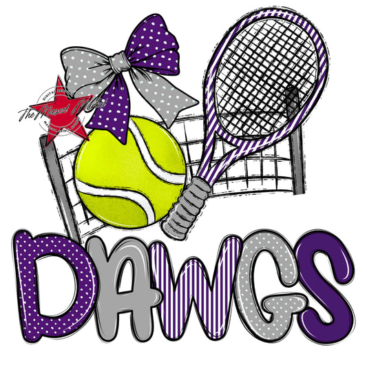 Dawgs Tennis Spirit Design-Purple & Grey