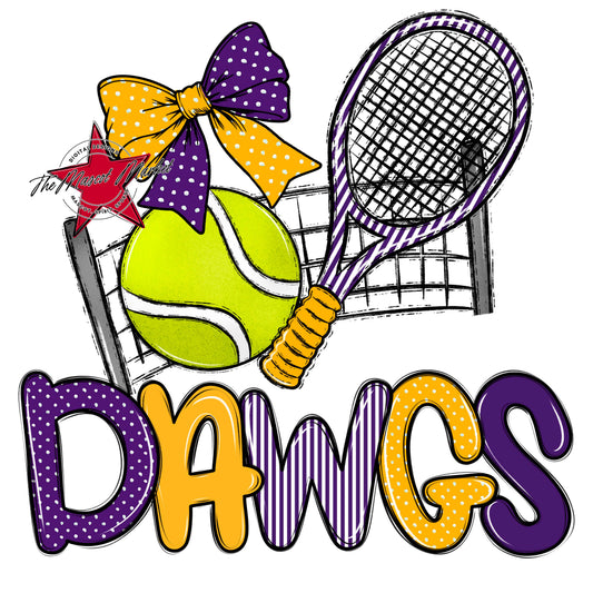 Dawgs Tennis Spirit Design-Purple & Yellow