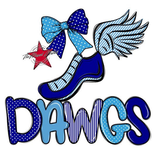 Dawgs Track Spirit Design-Blue & Carolina Blue