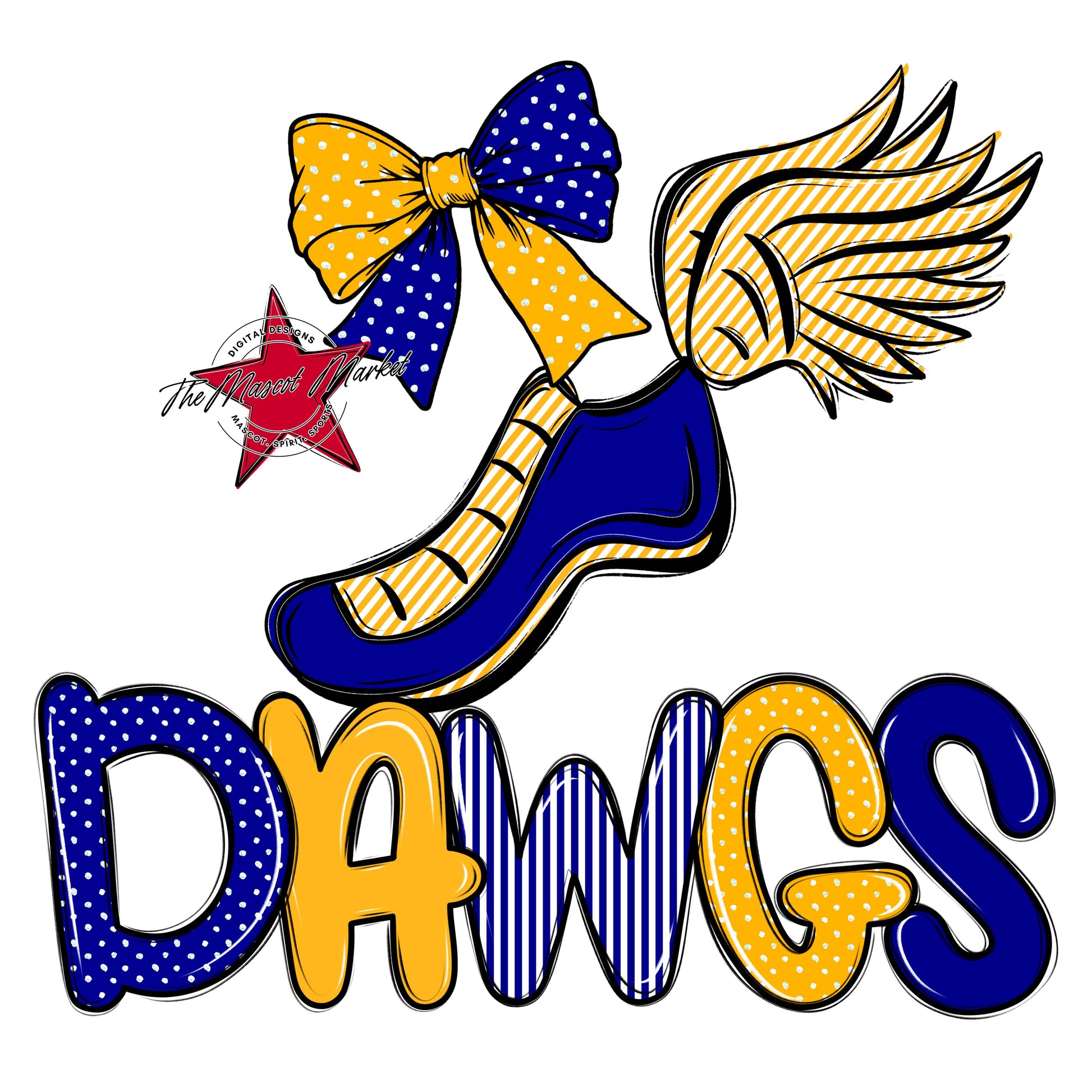 Dawgs Track Spirit Design-Blue & Yellow