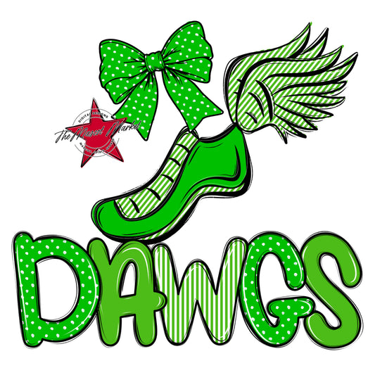 Dawgs Track Spirit Design-Bright Green