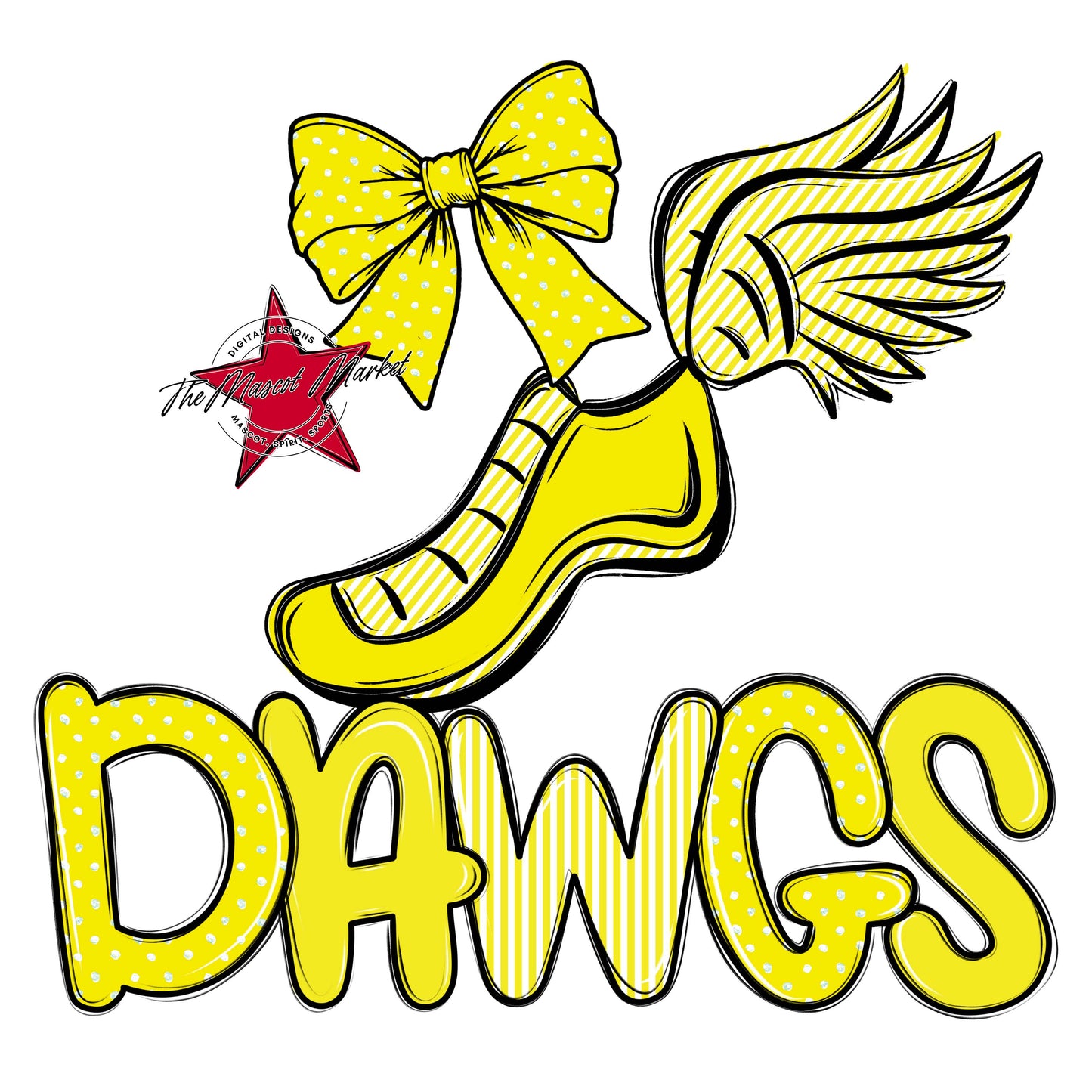 Dawgs Track Spirit Design-Bright Yellow