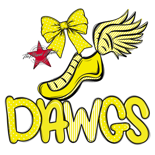 Dawgs Track Spirit Design-Bright Yellow
